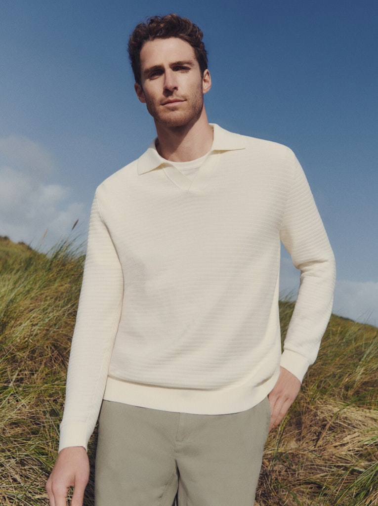Strickpullover mit Polokragen