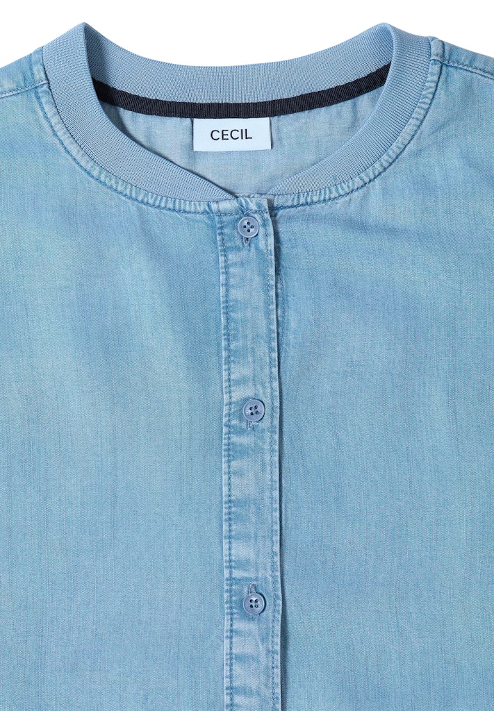 Lyocell-Bluse in Blouson-Optik
