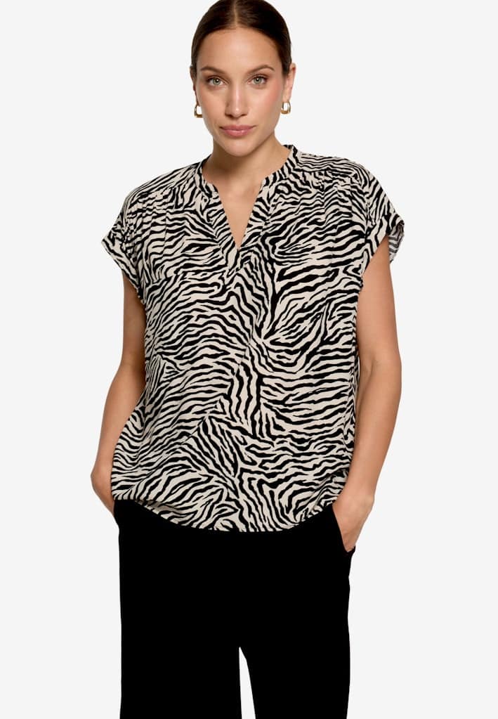 Schlupfbluse mit Zebraprint