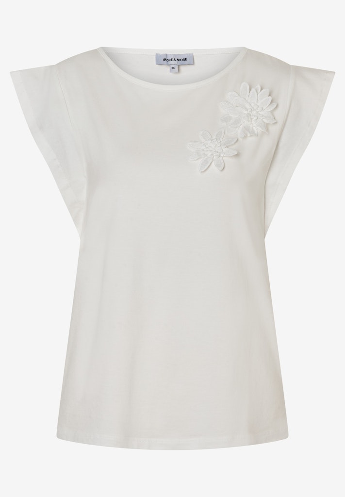 T-Shirt mit Blüten-Applikation