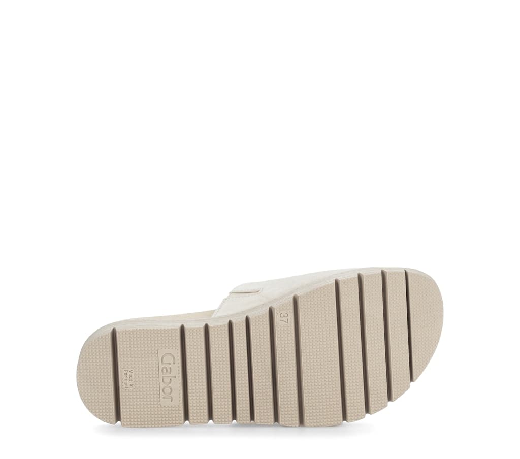 Pantoletten Glattleder beige