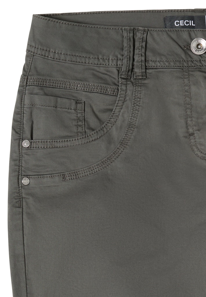 Mid Waist Slim Leg Hose im Casual Fit