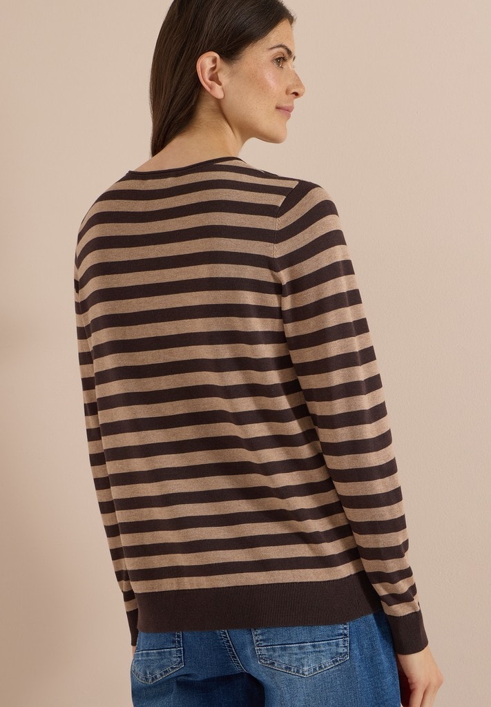 Pullover mit Rundhals und Streifen