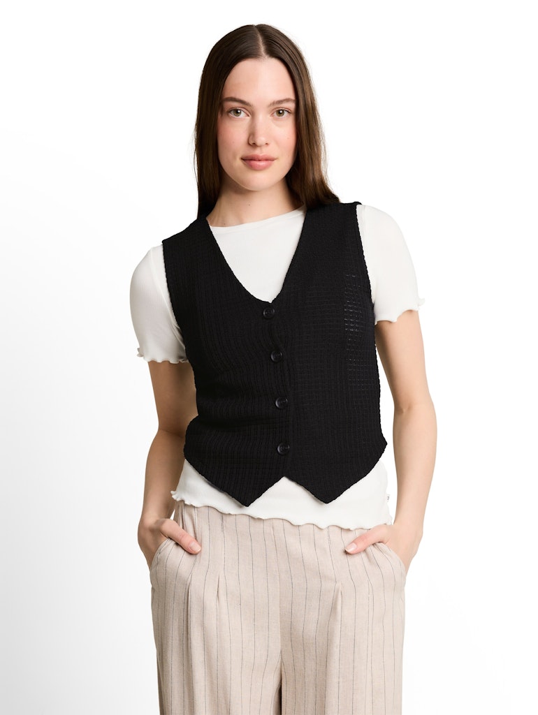 Fitted Jacquard Blazer-Weste