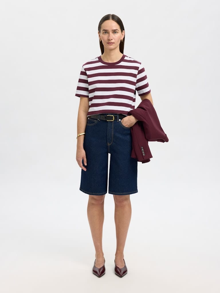 SLWESSENTIAL SS STRIPED BOXY TEE NOOS