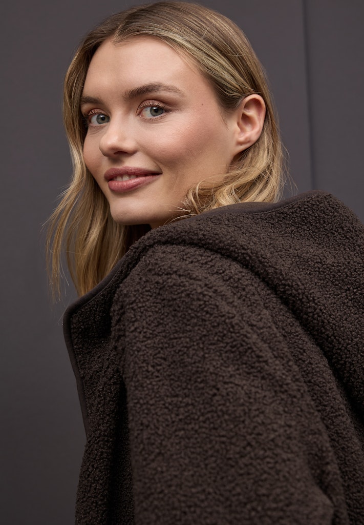 Teddy-Jacke mit Kapuze