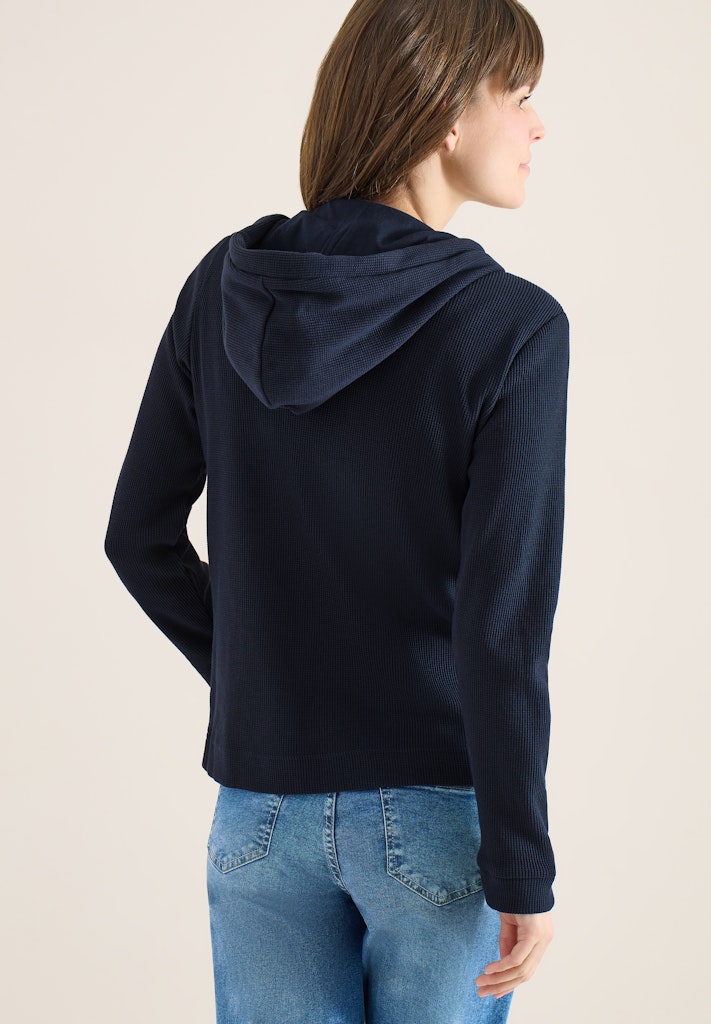 Langarm Jacke mit Kapuze und Taschen