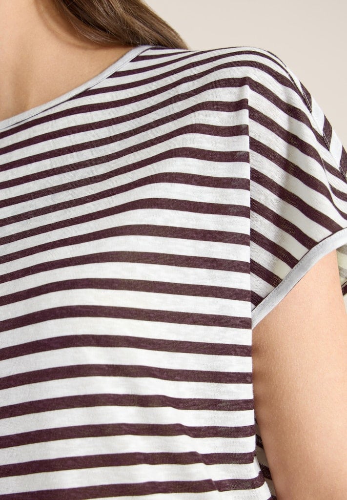T-Shirt mit Boatneck und Streifen