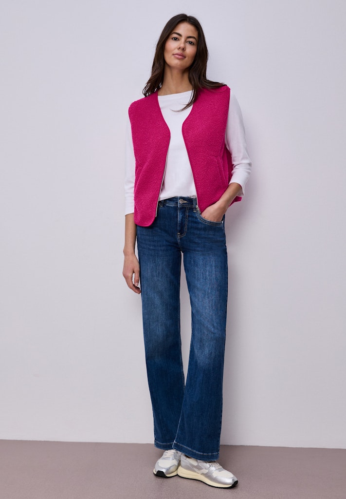 Weste mit V-Neck aus Teddy-Material