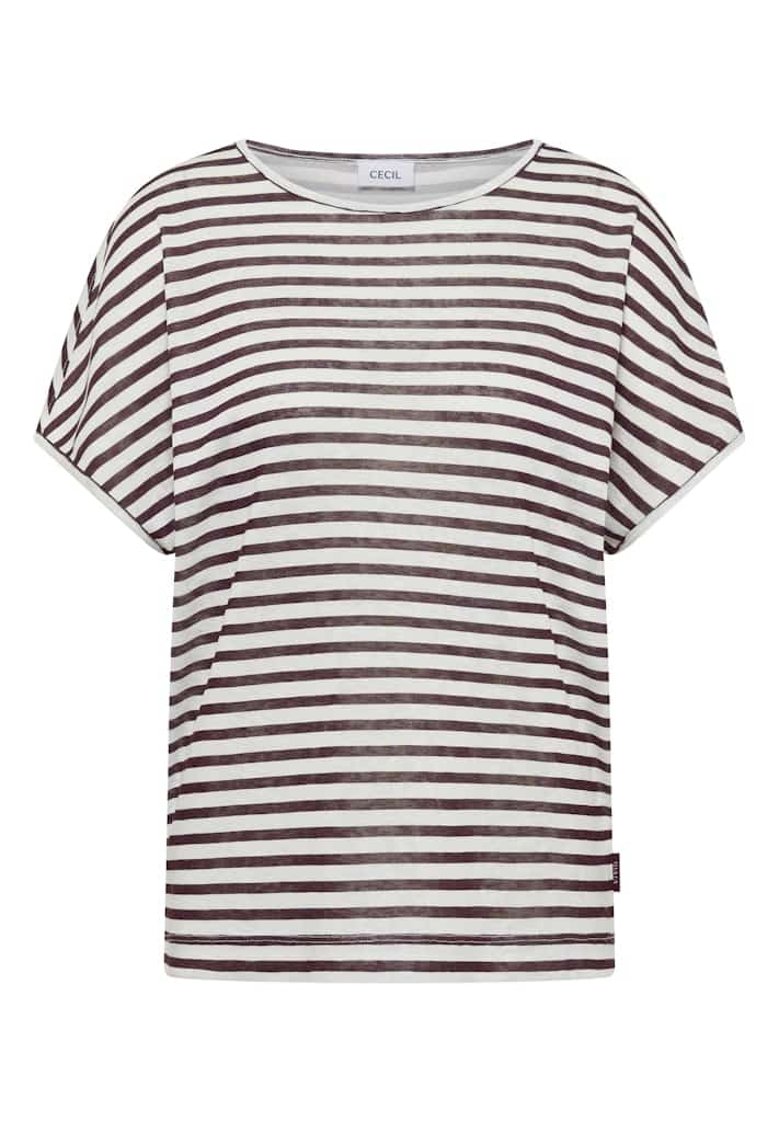 T-Shirt mit Boatneck und Streifen