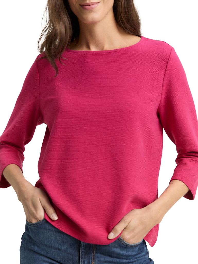 Langarmshirt mit Ottoman-Struktur