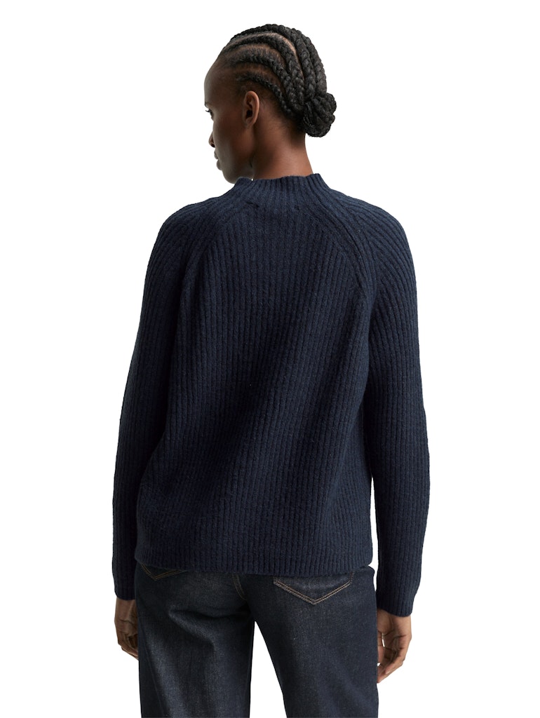 Relaxed Fit Strickpullover mit Stehkragen