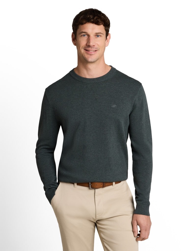 Basic Strickpullover aus Baumwolle