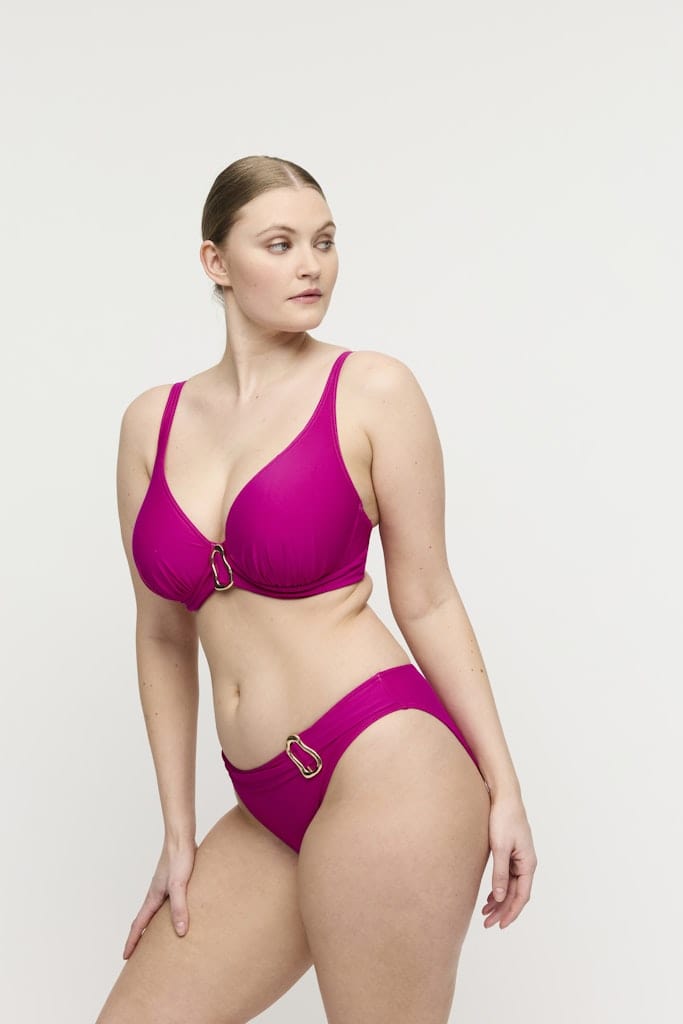 UVITA Deep Magenta Unterlegtes Bikini-Top tief.