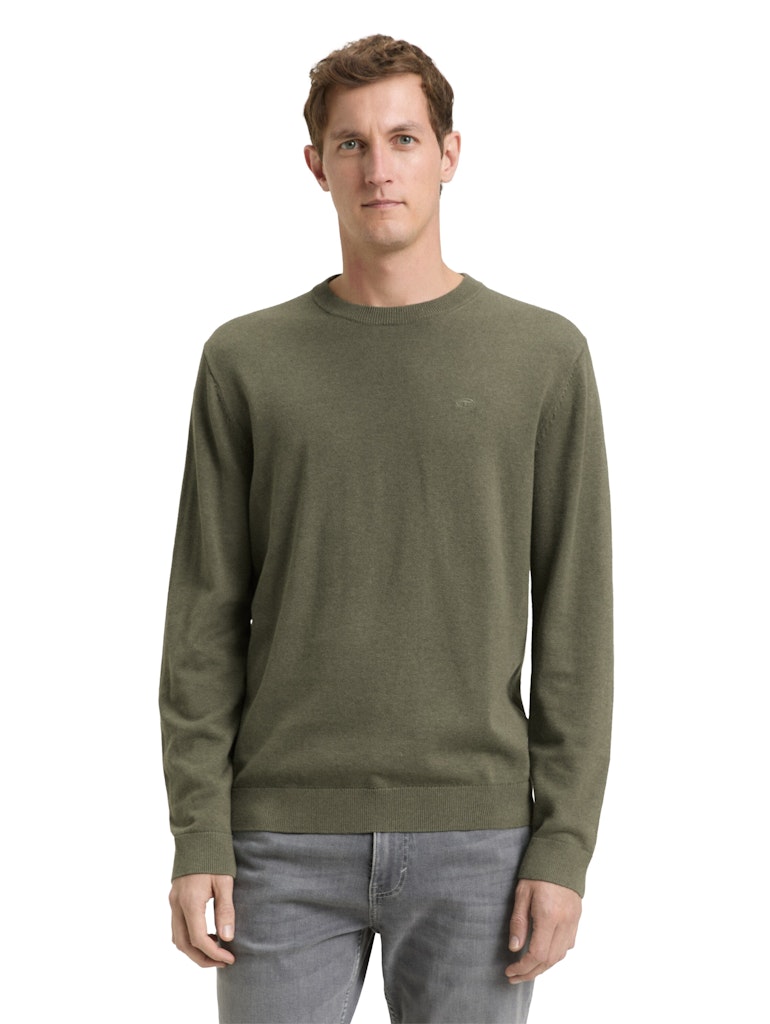 Basic Strickpullover aus Baumwolle