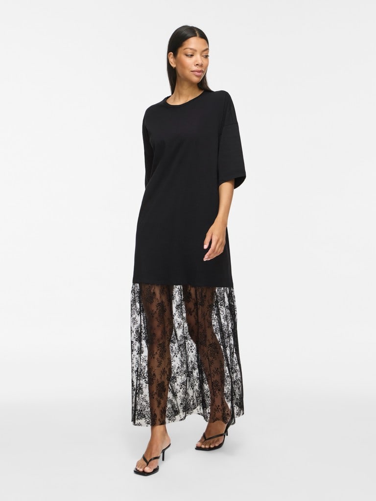 VIKATA S/S OVERSIZE LACE DRESS /LN