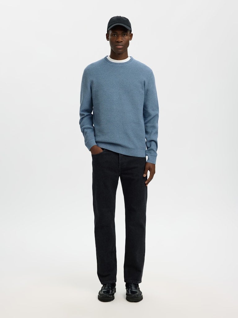 SLMROSS LS KNIT STRUCTURE CREW NECK NOOS