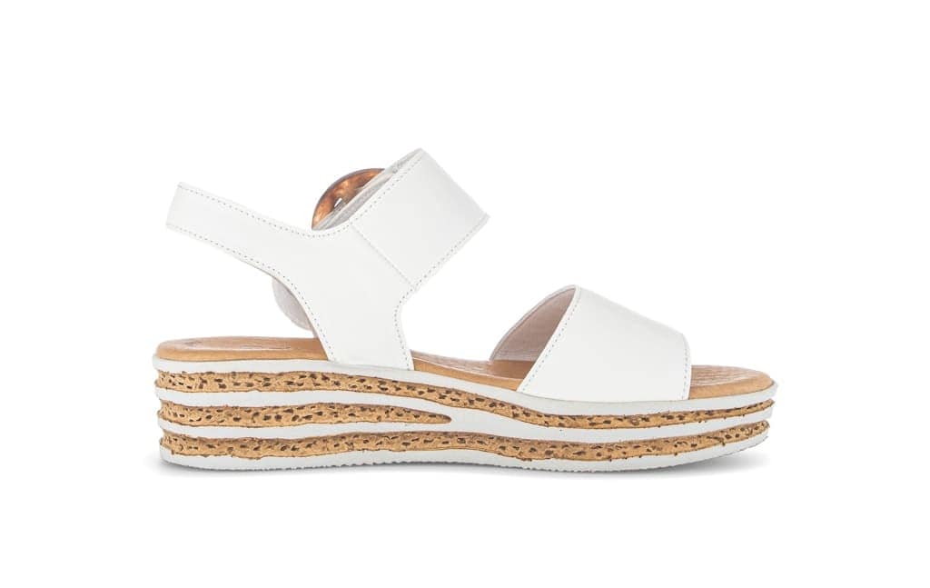 Plateau Sandalen Glattleder creme