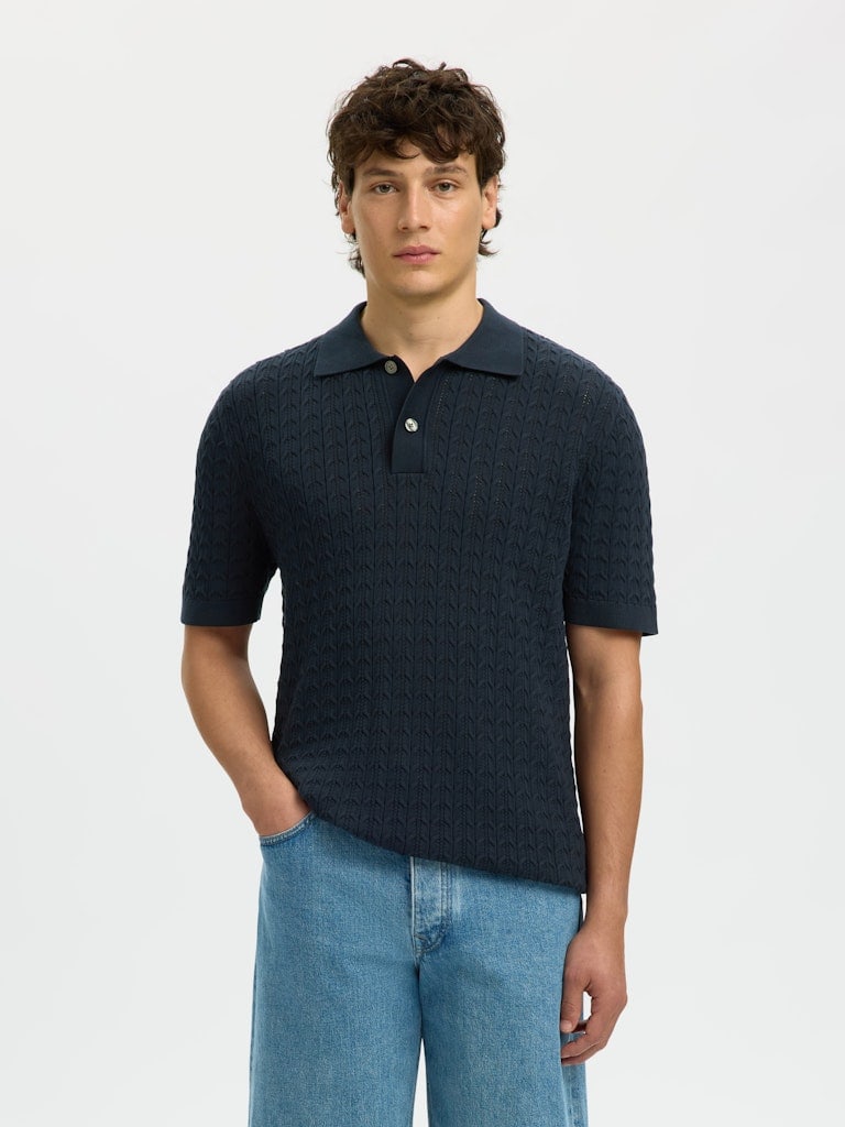 SLHMATTIS SS KNIT NEW CABLE POLO
