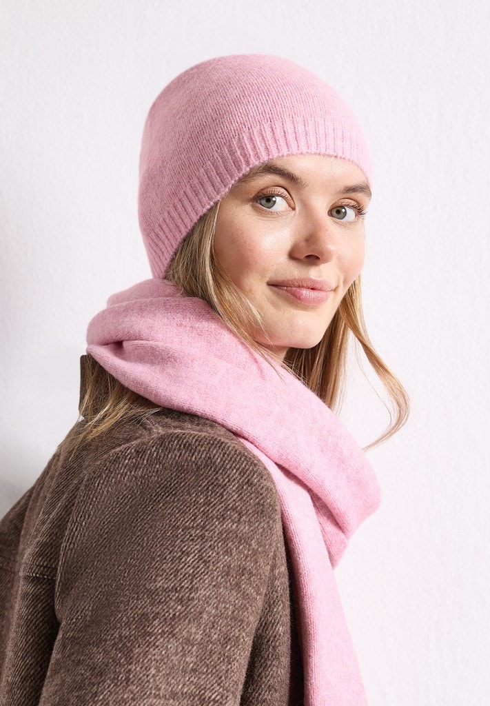 Feinstrick Beanie in Unifarbe