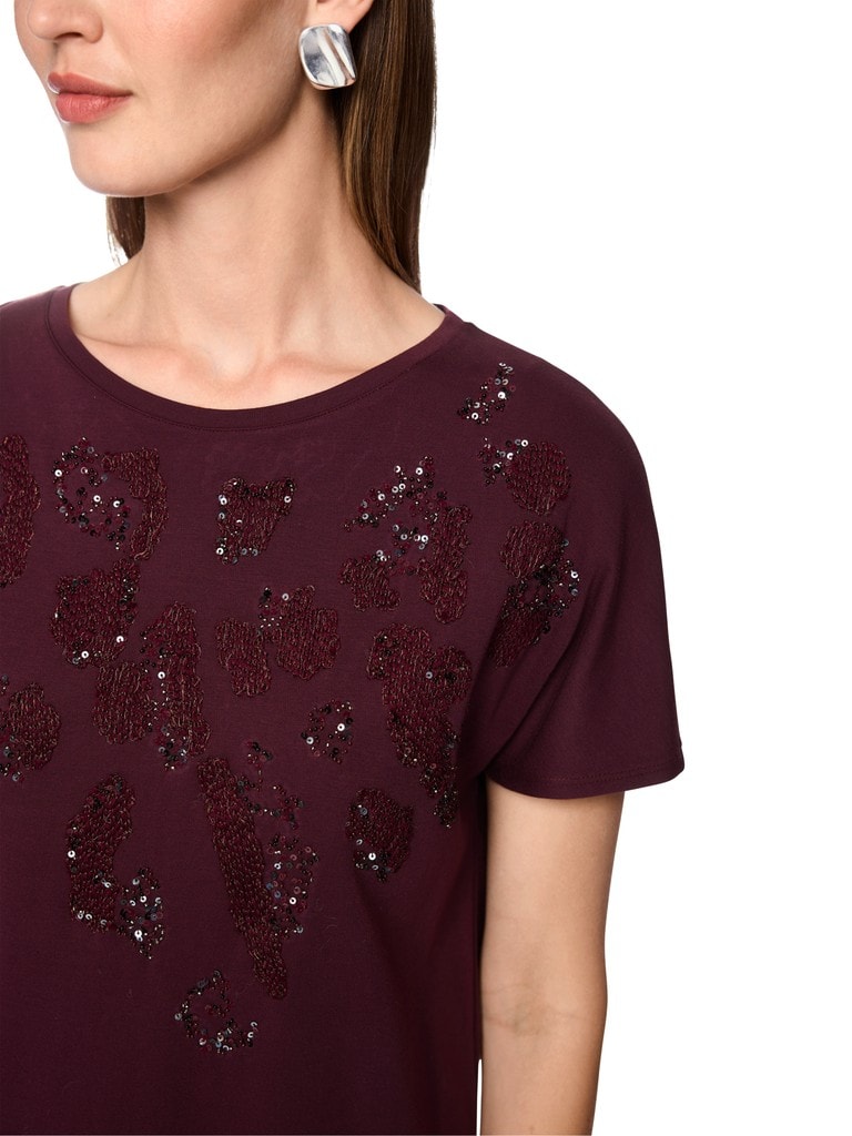 T-Shirt mit Pailletten-Stickerei