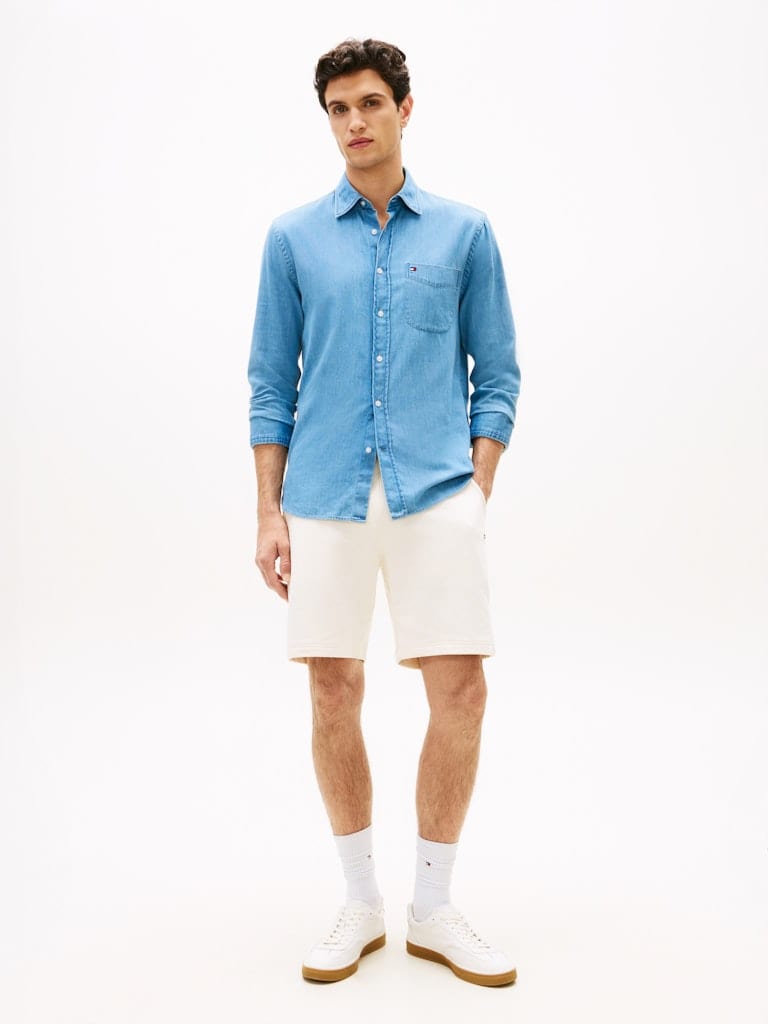 Flag Embroidery Terry Sweat Shorts