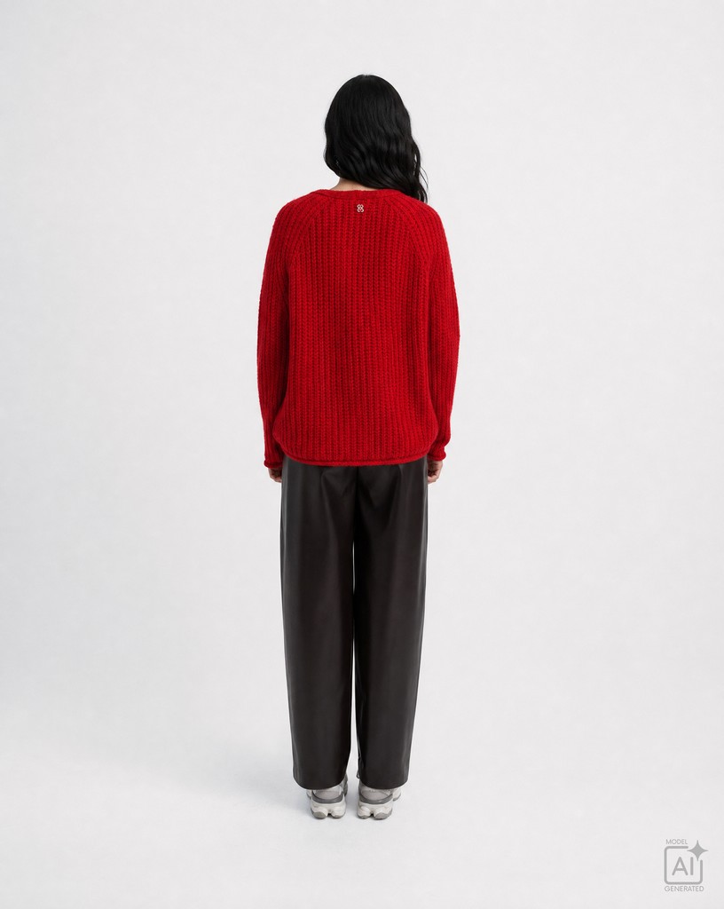 Hairy Raglan V-neck Cardigan
