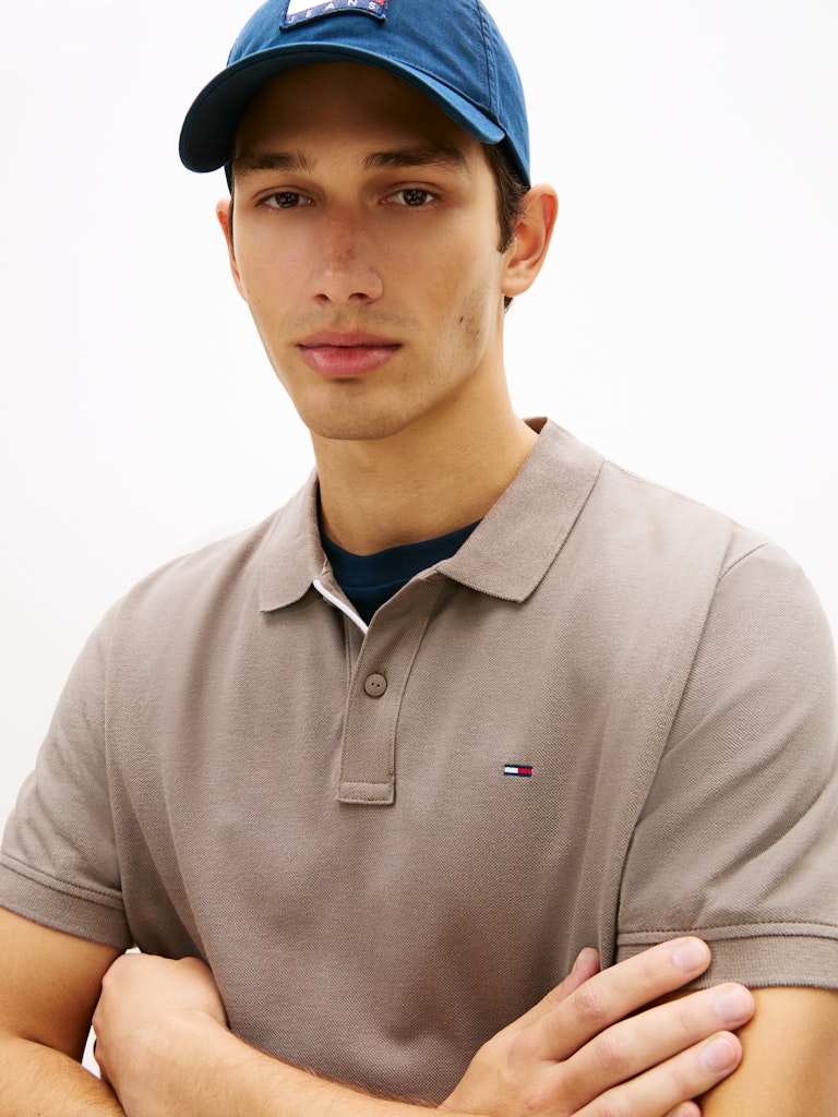 Tommy Flag Slim Fit Pique Polo Shirt