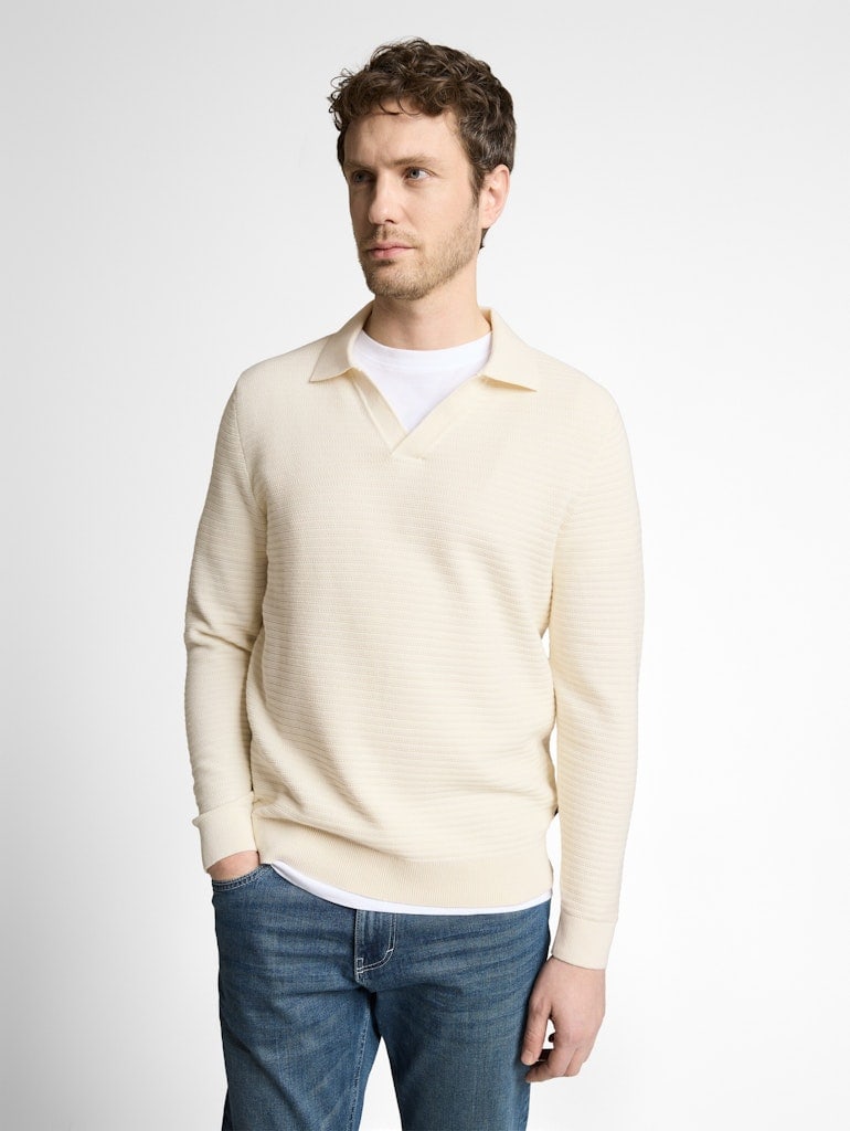 Strickpullover mit Polokragen