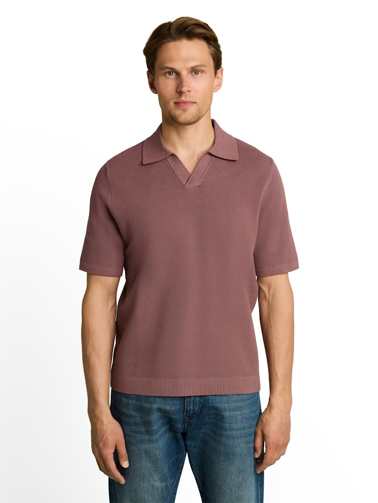 Piqué Strick-Poloshirt aus Baumwolle