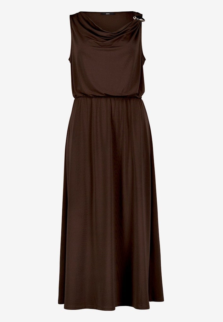 Midikleid tailliert mit Wasserfallausschnitt
