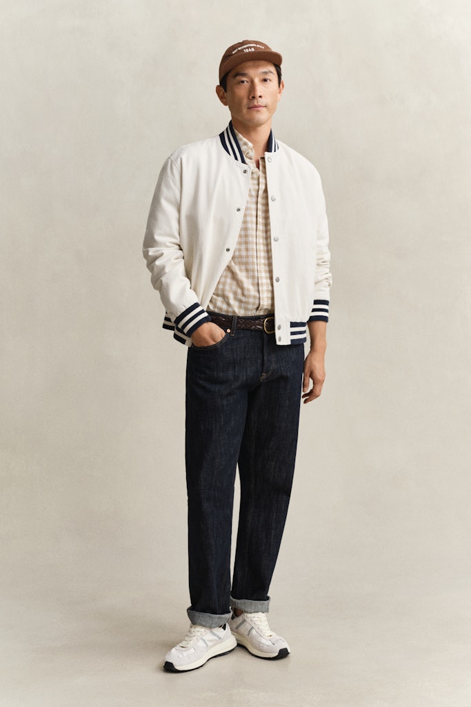 Gingham Hemd aus Leinenmix