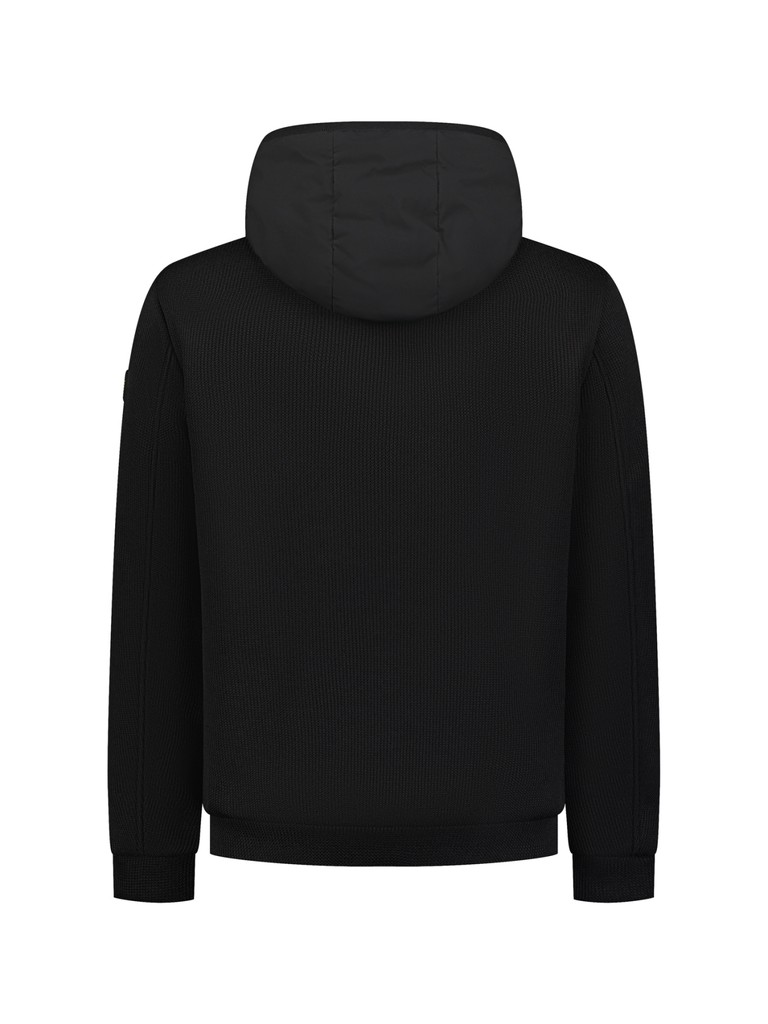 Jacket Short Fit Sealed Hooded Knitted Mix