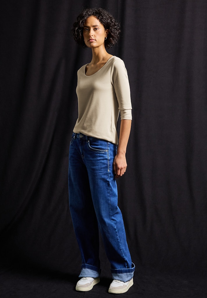 Basic T-Shirt mit 3/4 Arm