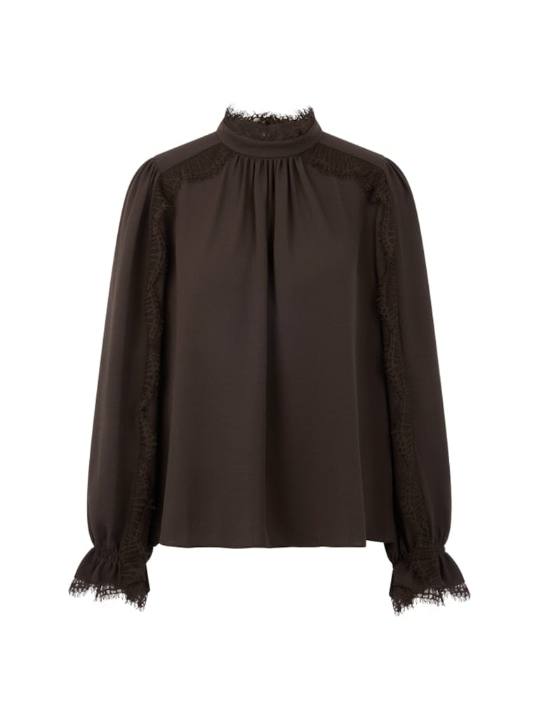 Fließende Bluse mit Spitze