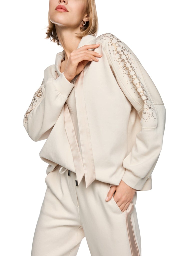 Oversize-Sweatshirt mit Hotfix-Steinen