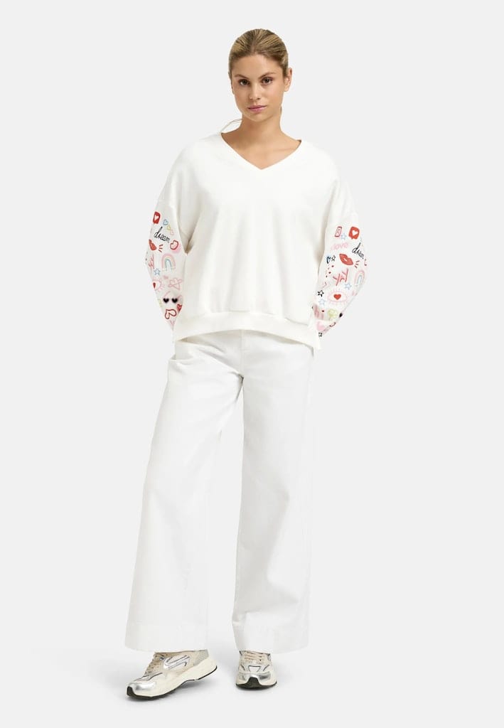 Oversize Sweatshirt Sleeve Embroidery