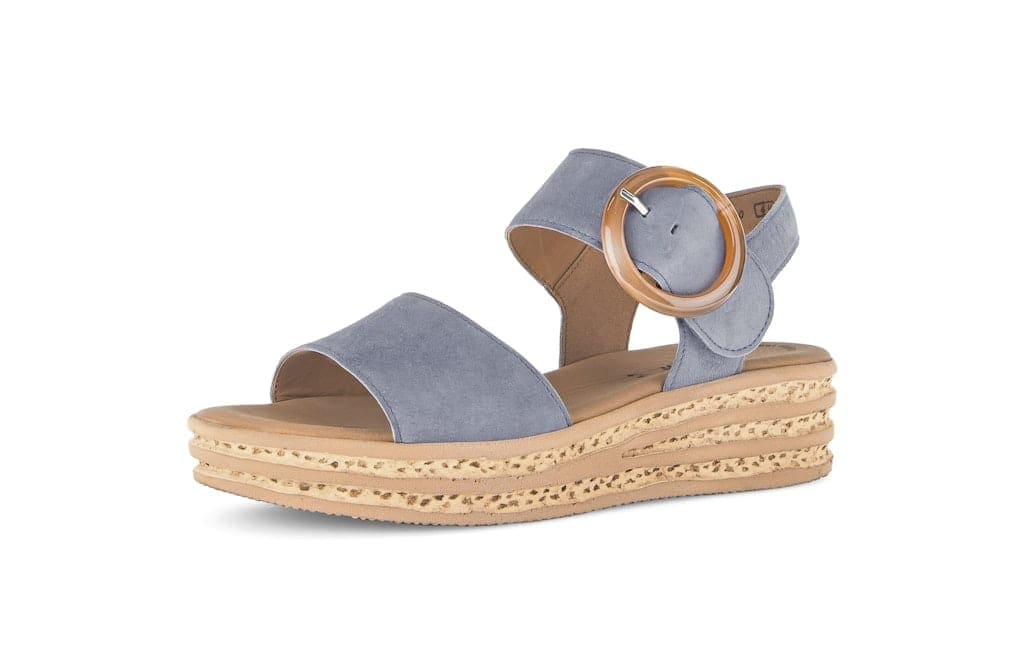 Plateau Sandalen Rauleder blau