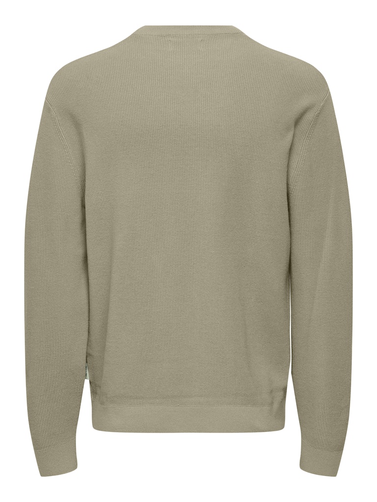 ONSTONY RLX 12 LS WAFFLE CREW KNIT NOOS