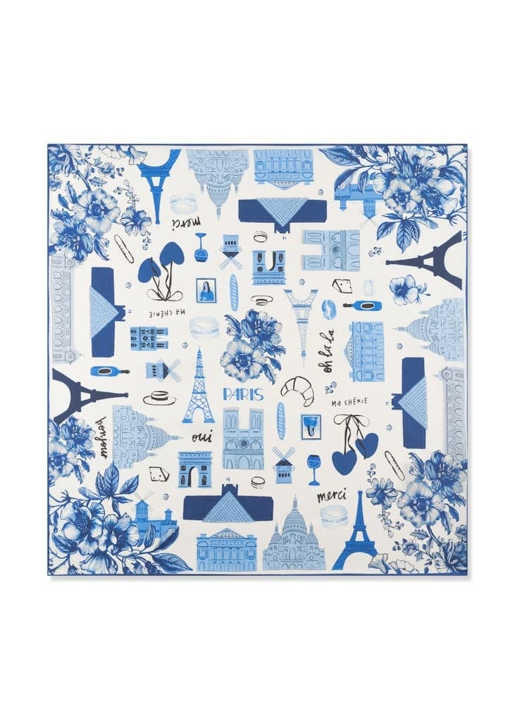 Premium Nickituch aus reiner Seide mit Paris-Motiven