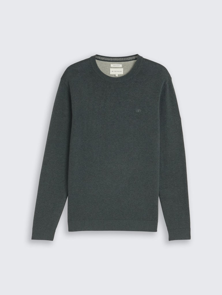Basic Strickpullover aus Baumwolle