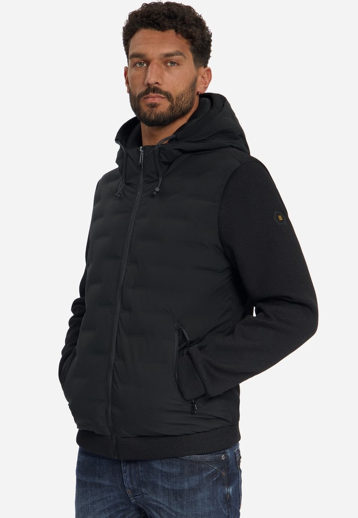 Jacket Short Fit Sealed Hooded Knitted Mix