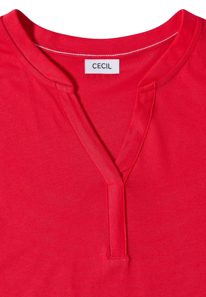 Shirt mit Split Neck im Tunika-Look
