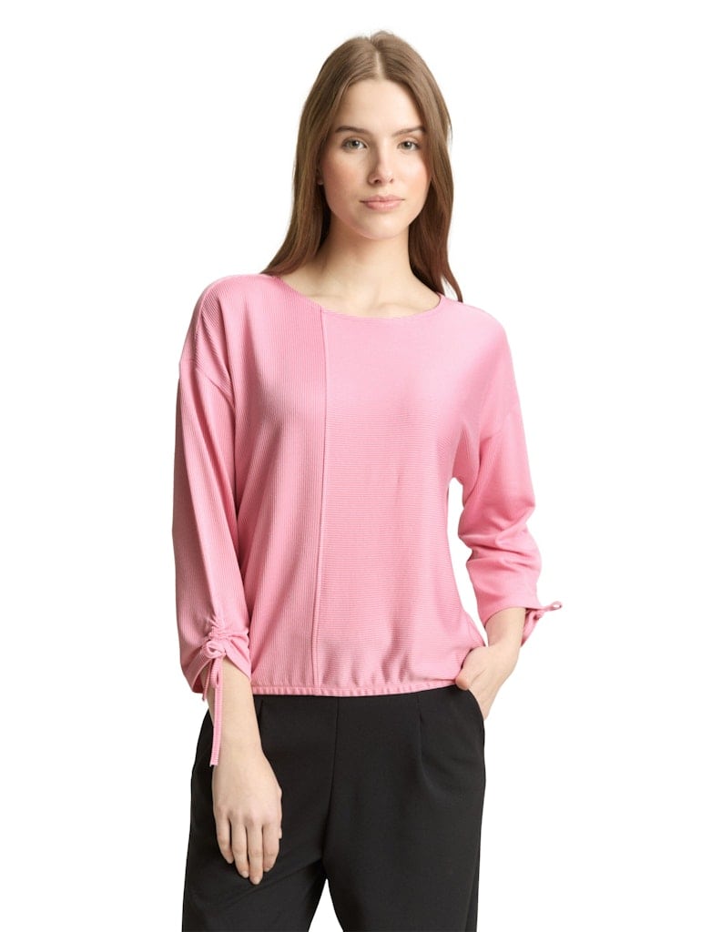 Loose Fit Langarmshirt mit Raffärmeln