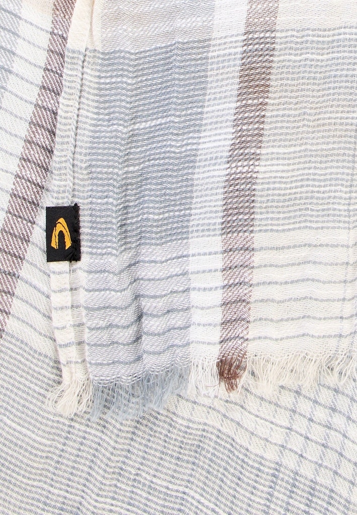 Multicolour Webschal aus Baumwoll-Twill