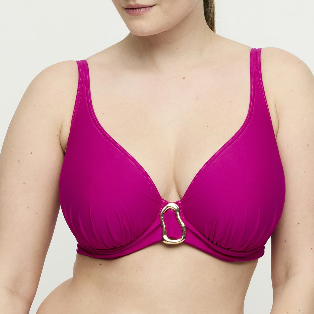 UVITA Deep Magenta Unterlegtes Bikini-Top tief.