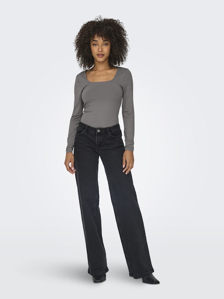 ONLEA L/S 2-WAY DEEP NECK TOP JRS NOOS