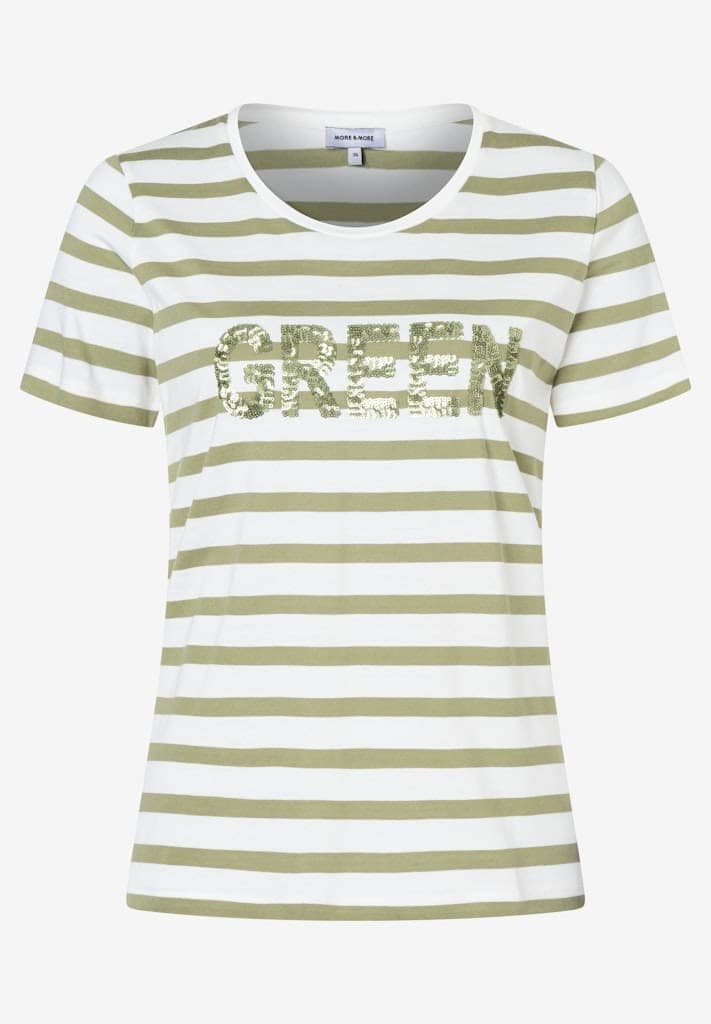 Streifenshirt mit Paillettenschrift