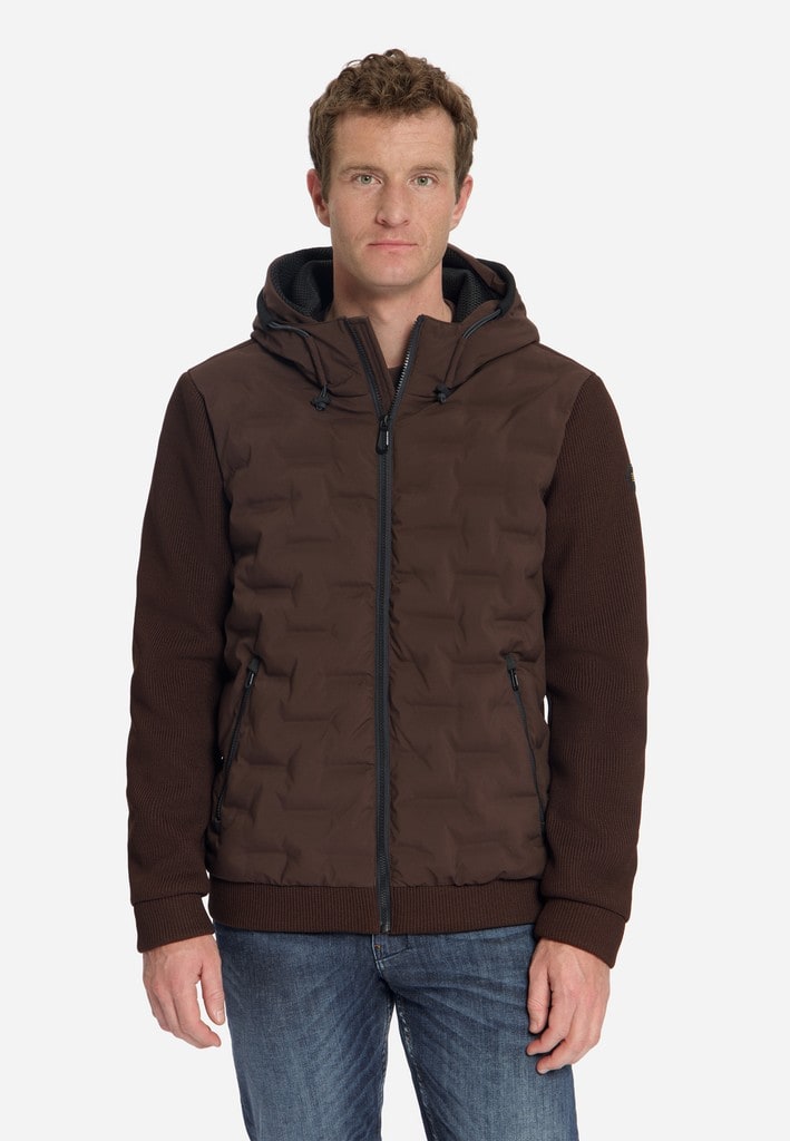 Jacket Short Fit Sealed Hooded Knitted Mix