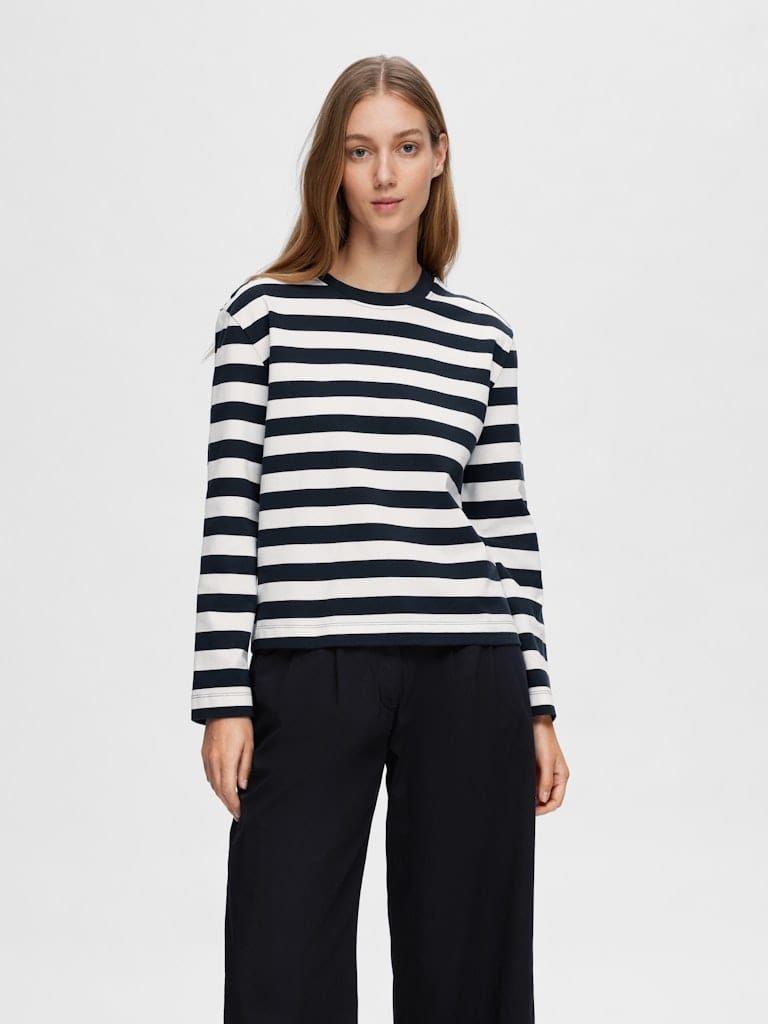 SLWESSENTIAL LS STRIPED BOXY TEE NOOS